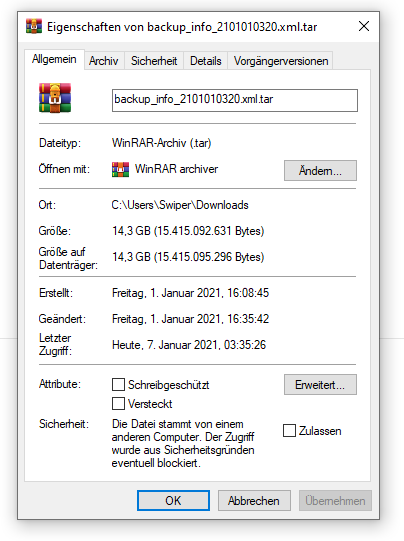 Windows 10 zeigt Dateigröße in binärer Menge, aber mit Dezimalpräfix an